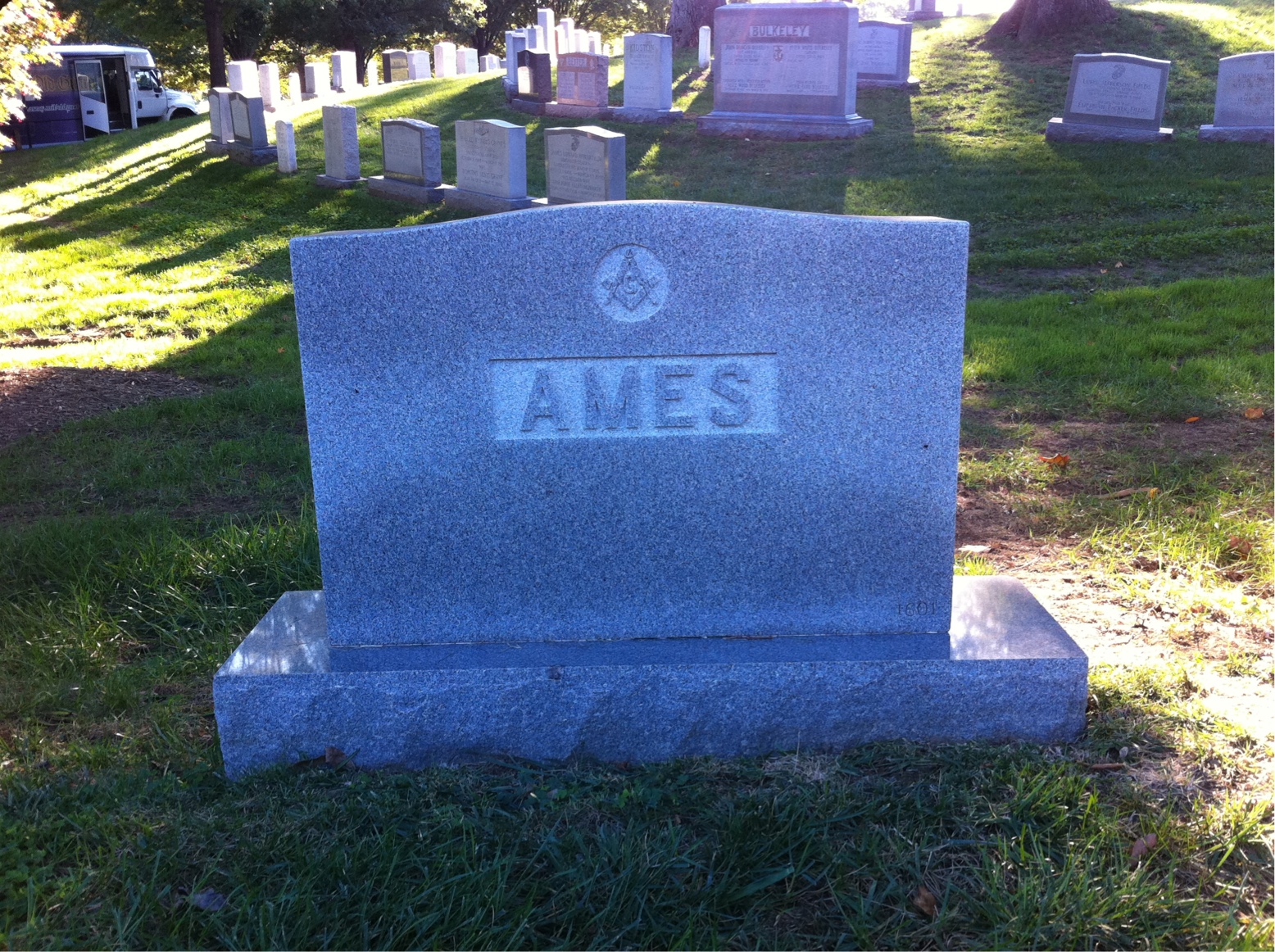 Back of headstone — Clara Ames
