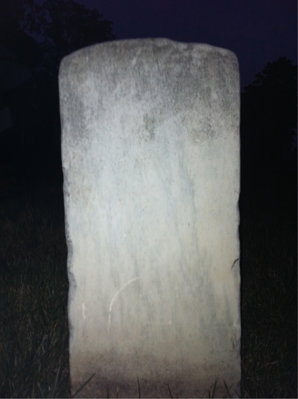 Back of headstone — Harvey Crispin