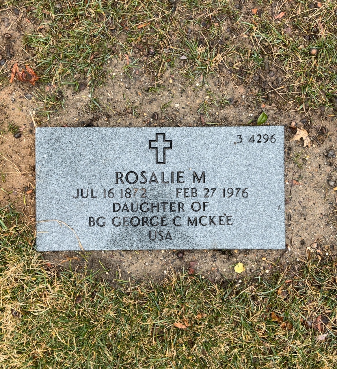 Back of headstone — George Mckee
