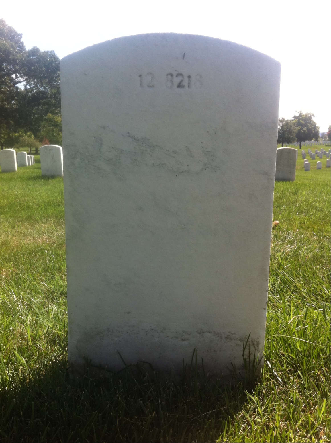Back of headstone — Edward Adams