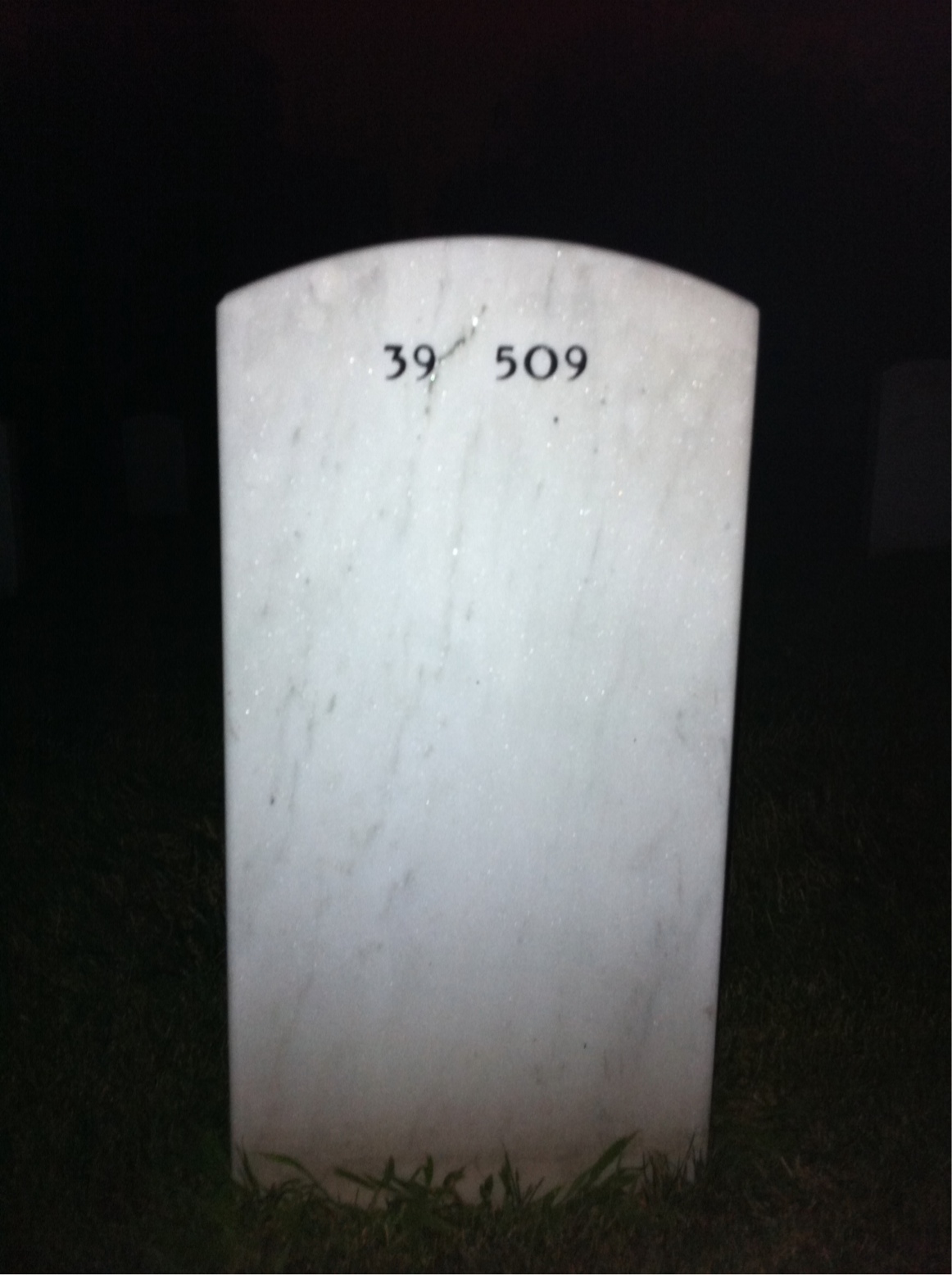 Back of headstone — James Myrick