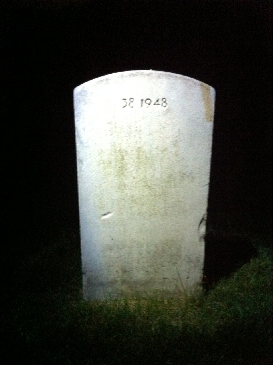 Back of headstone — William D Patterson