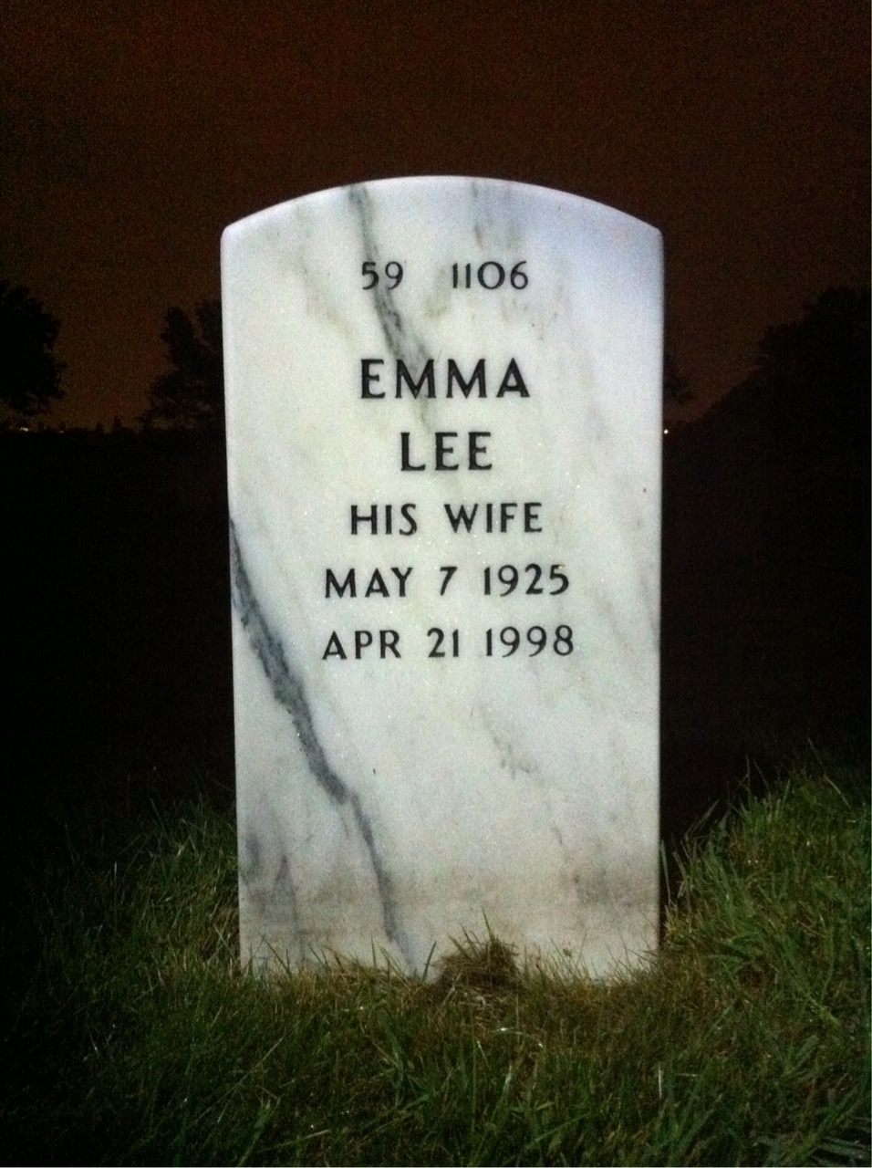 Back of headstone — Thomas Worrell