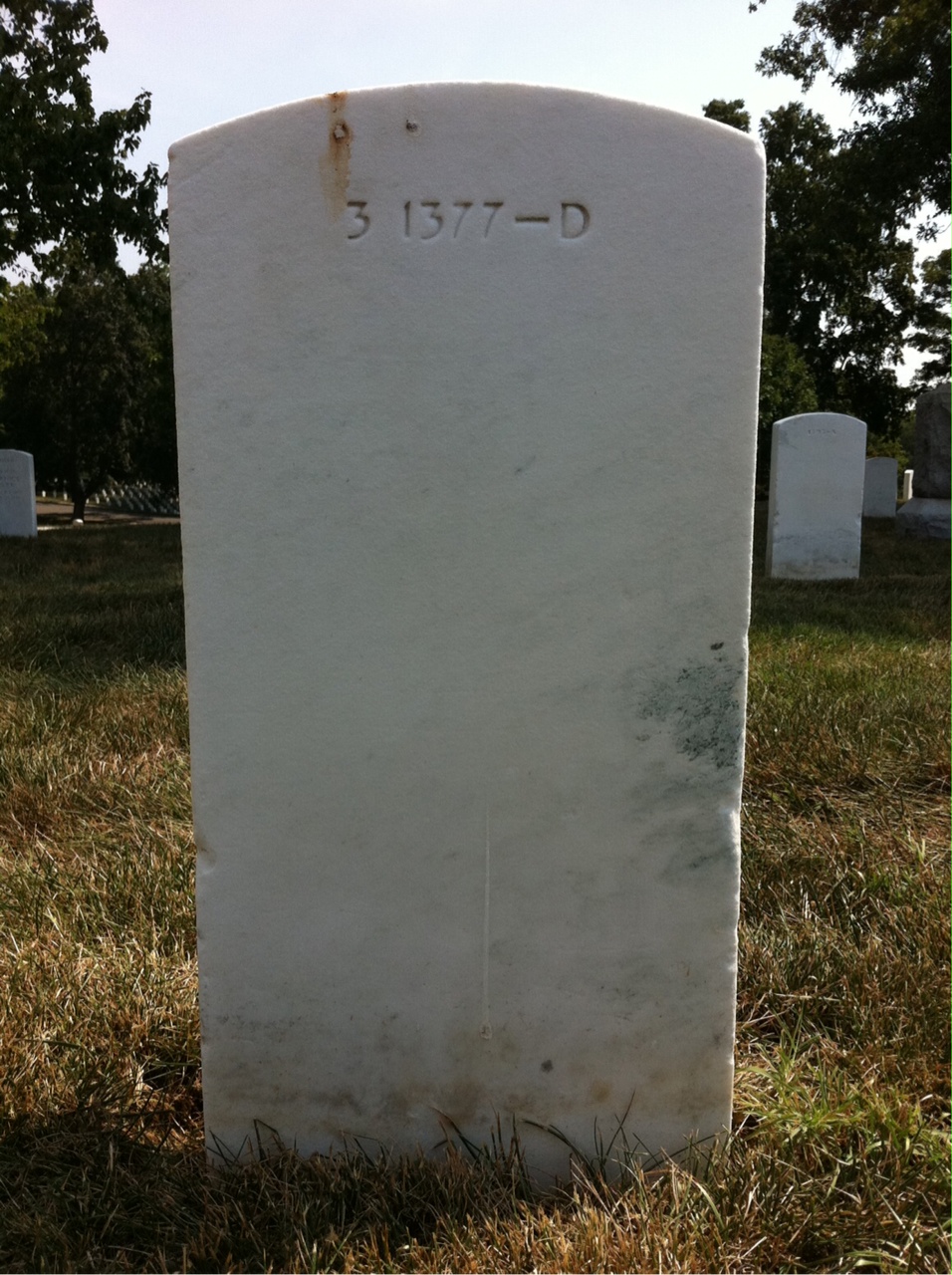 Back of headstone — Alfred Eubanks