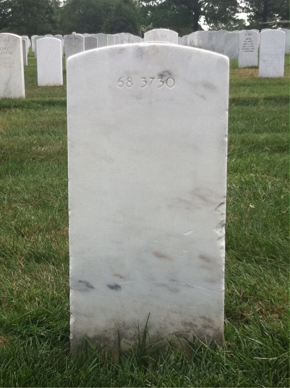 Back of headstone — Ferd Aumiller