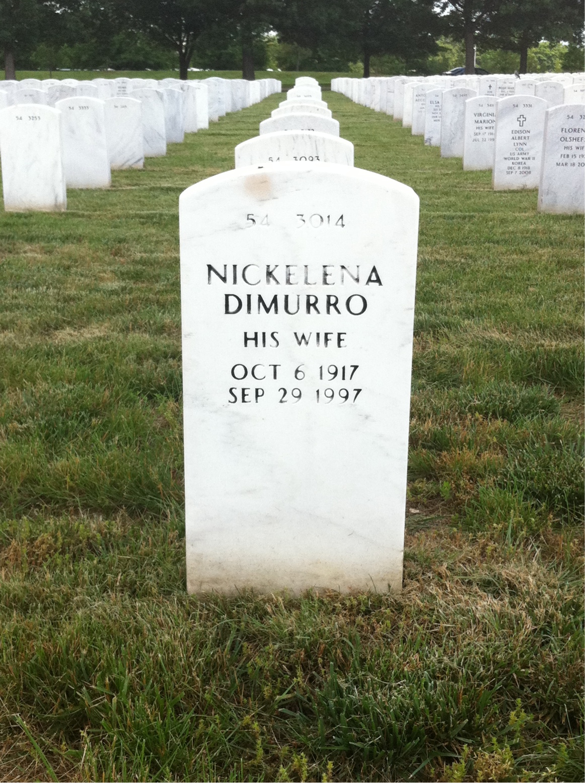 Back of headstone — Melvin Behney
