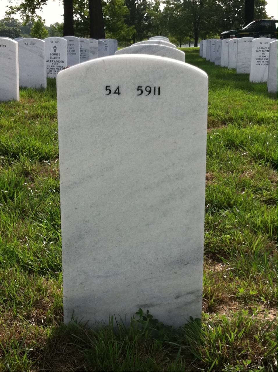 Back of headstone — Paul Creasman