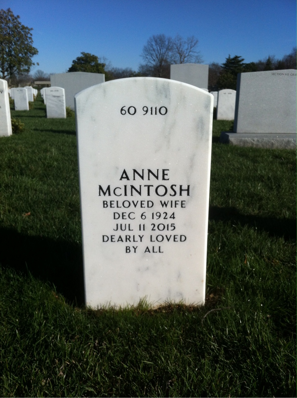 Back of headstone — John Egbert