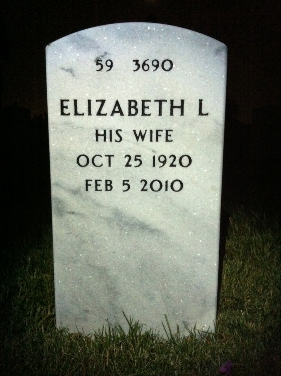 Back of headstone — Roland Talley
