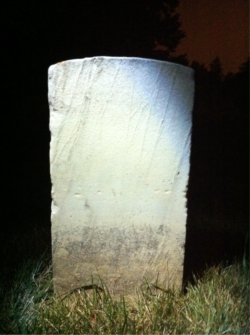 Back of headstone — William Baker