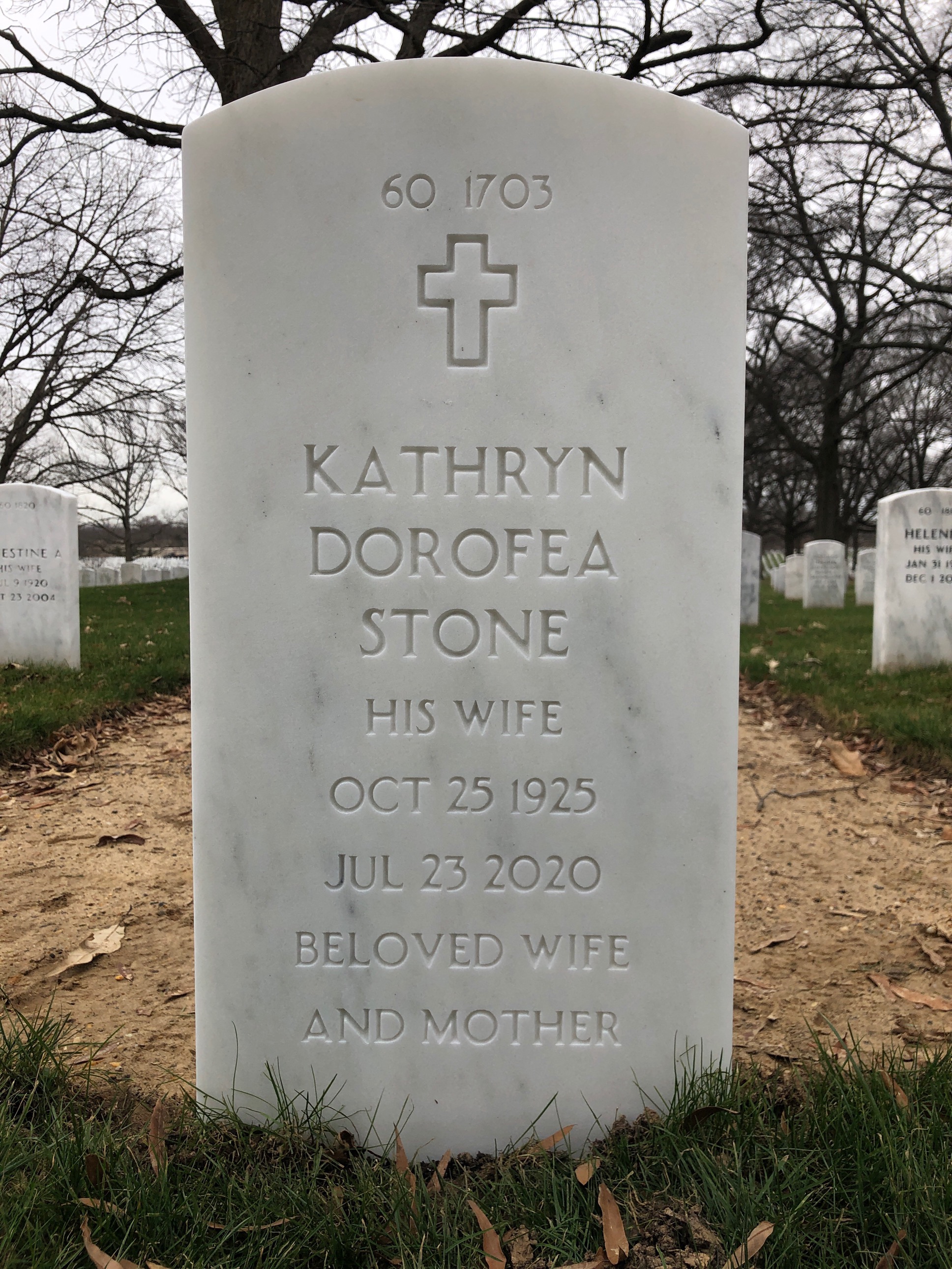 Back of headstone — Richard Stone