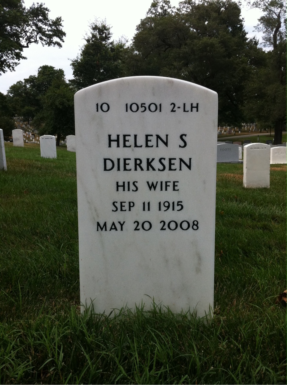 Back of headstone — Howard Stoner
