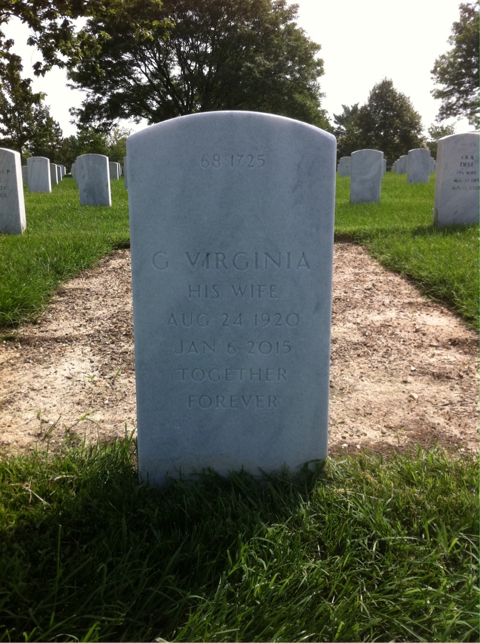 Back of headstone — Robert Auburn