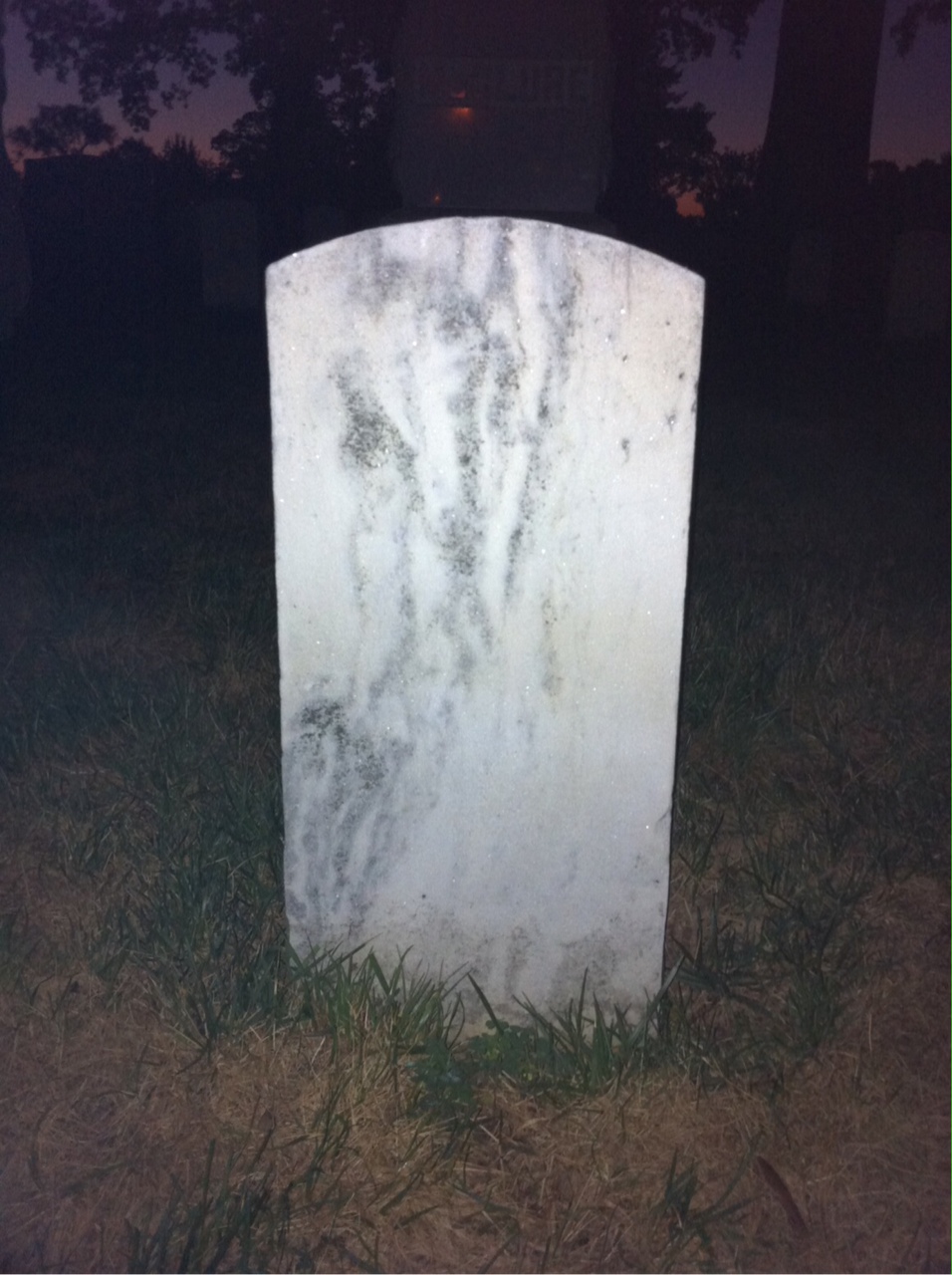 Back of headstone — Lydia Moore