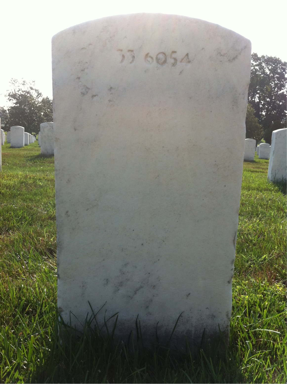 Back of headstone — Thomas David James