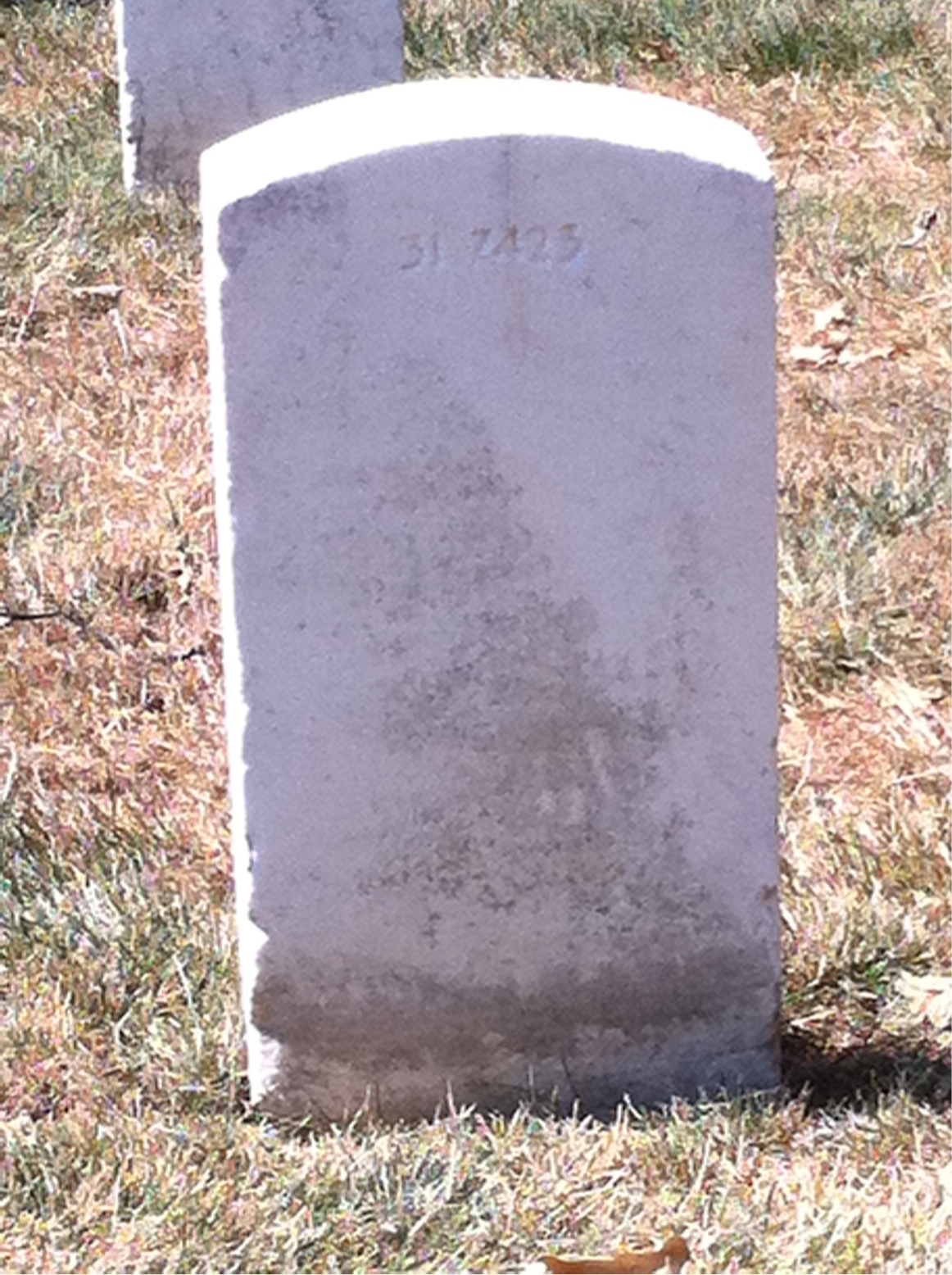 Back of headstone — Ernest Ashby