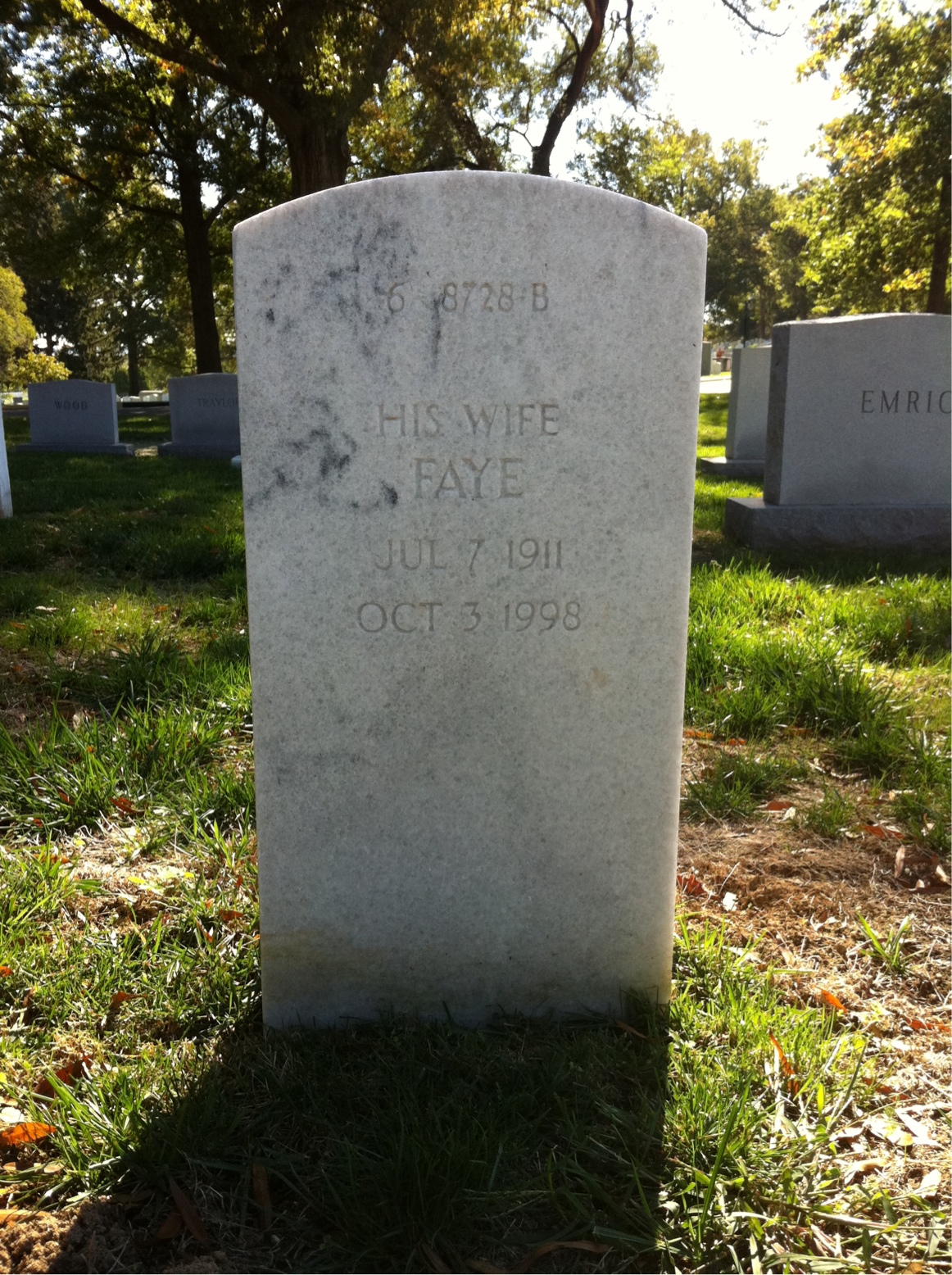 Back of headstone — Charles Monahan