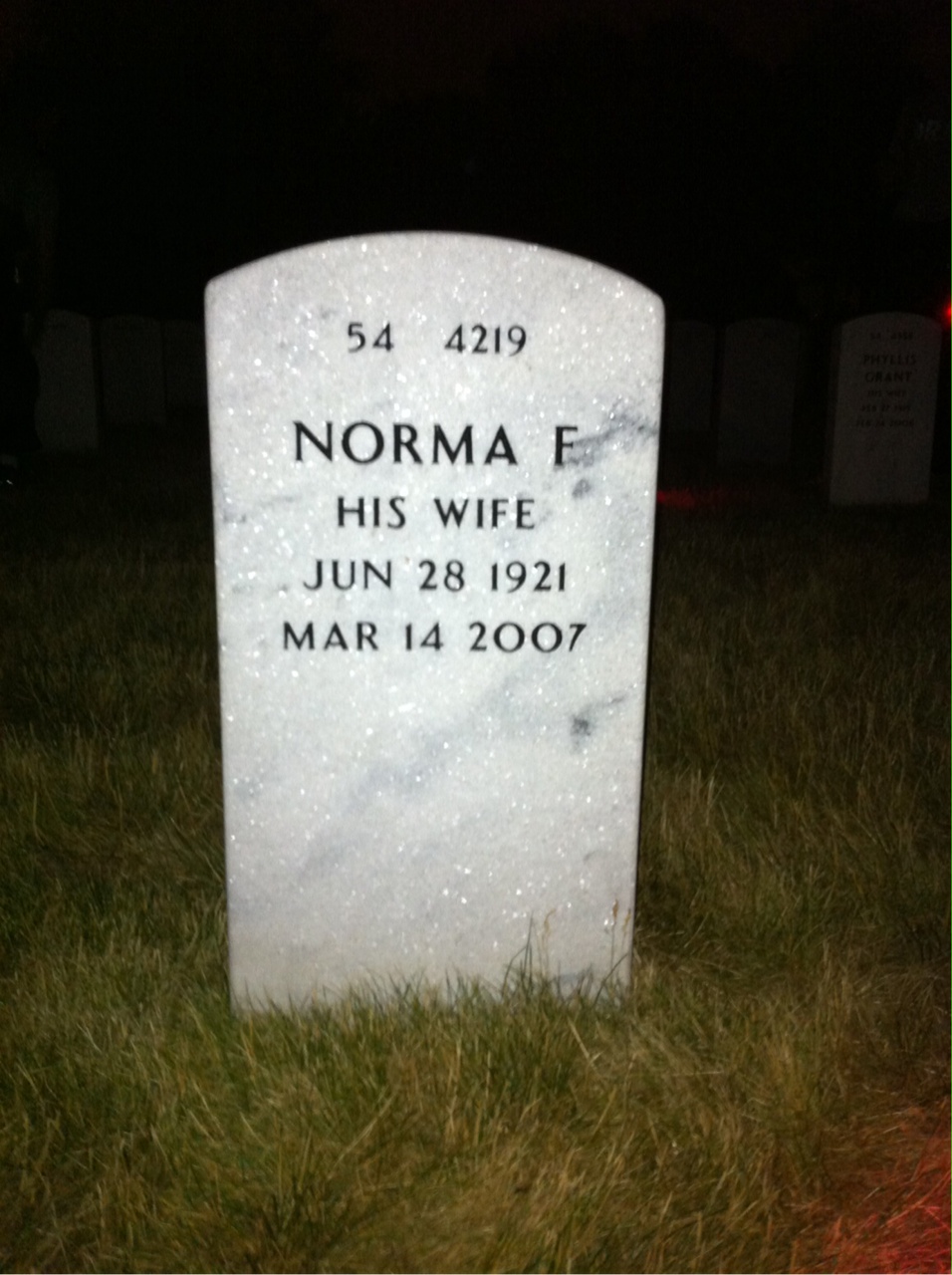 Back of headstone — Francis Carmody