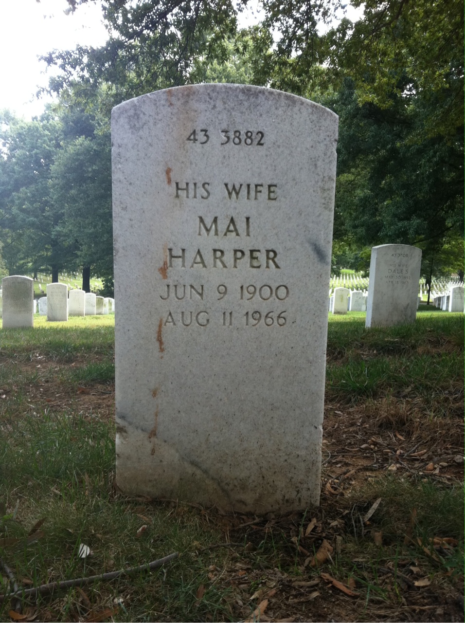 Back of headstone — Henry Muller