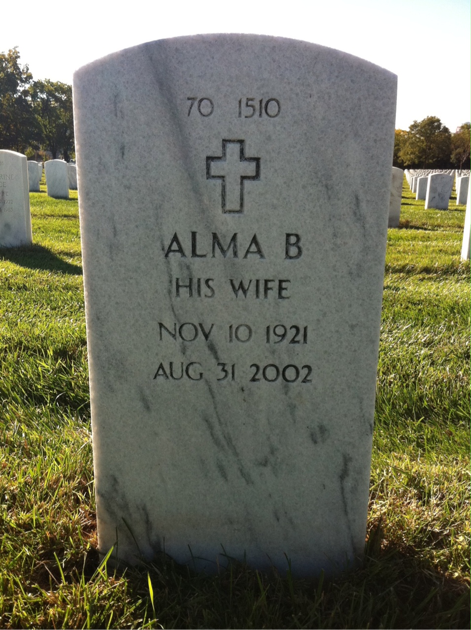 Back of headstone — Frederick A Simmons