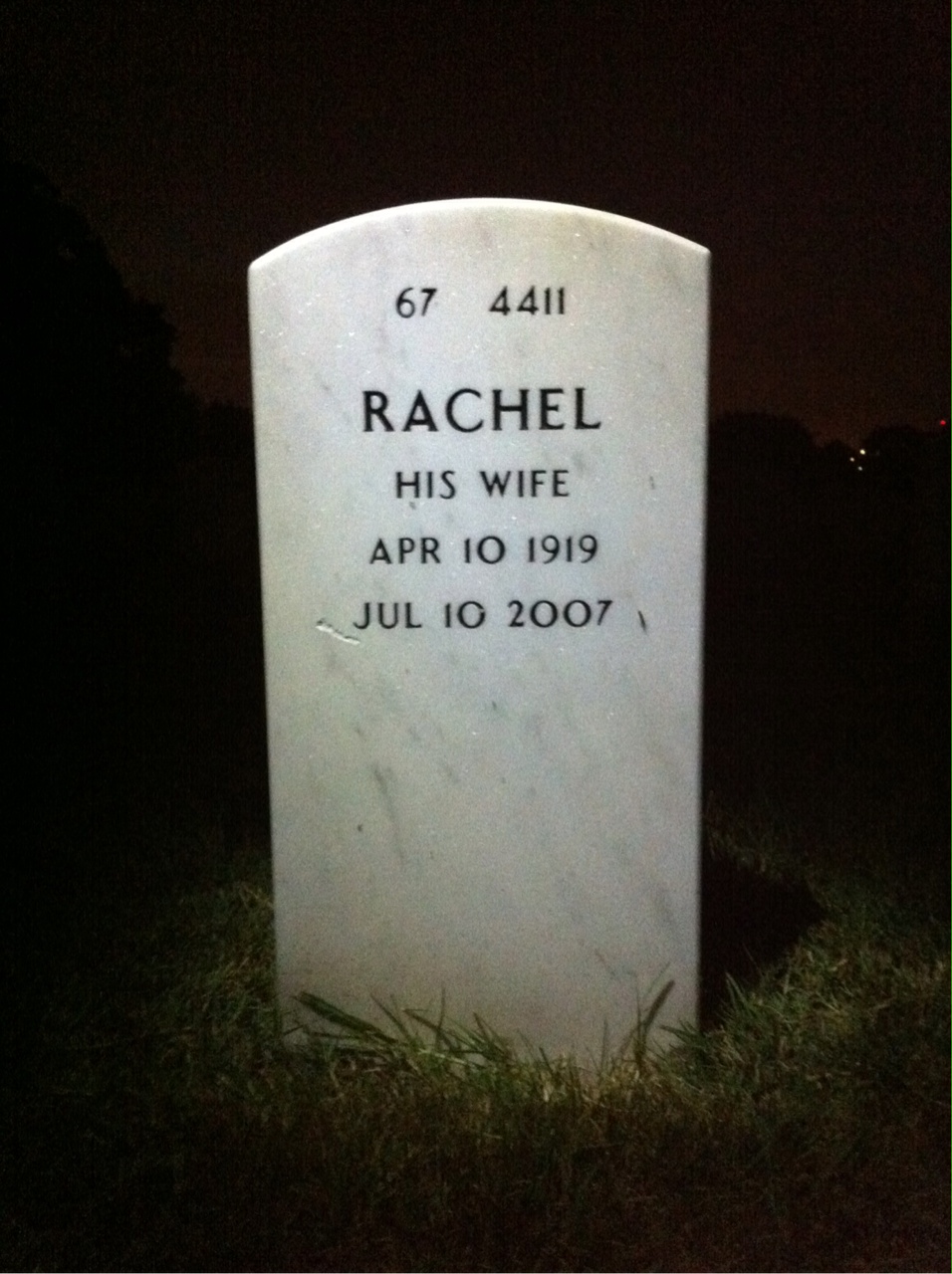 Back of headstone — Paul Yarrington