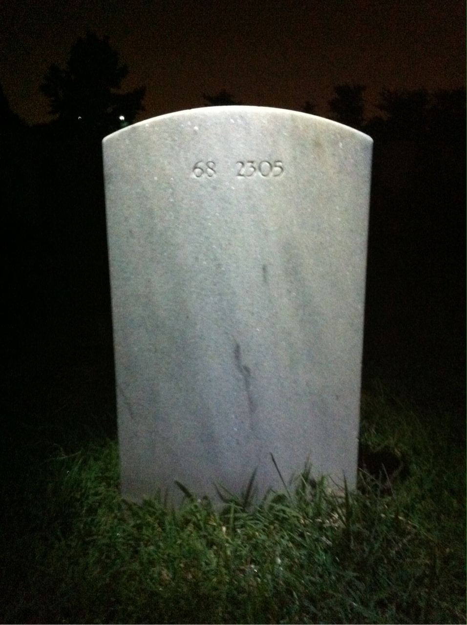 Back of headstone — Benjamin Baker