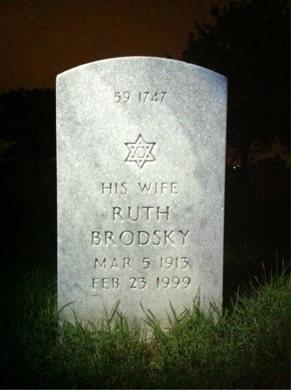 Back of headstone — George Berday