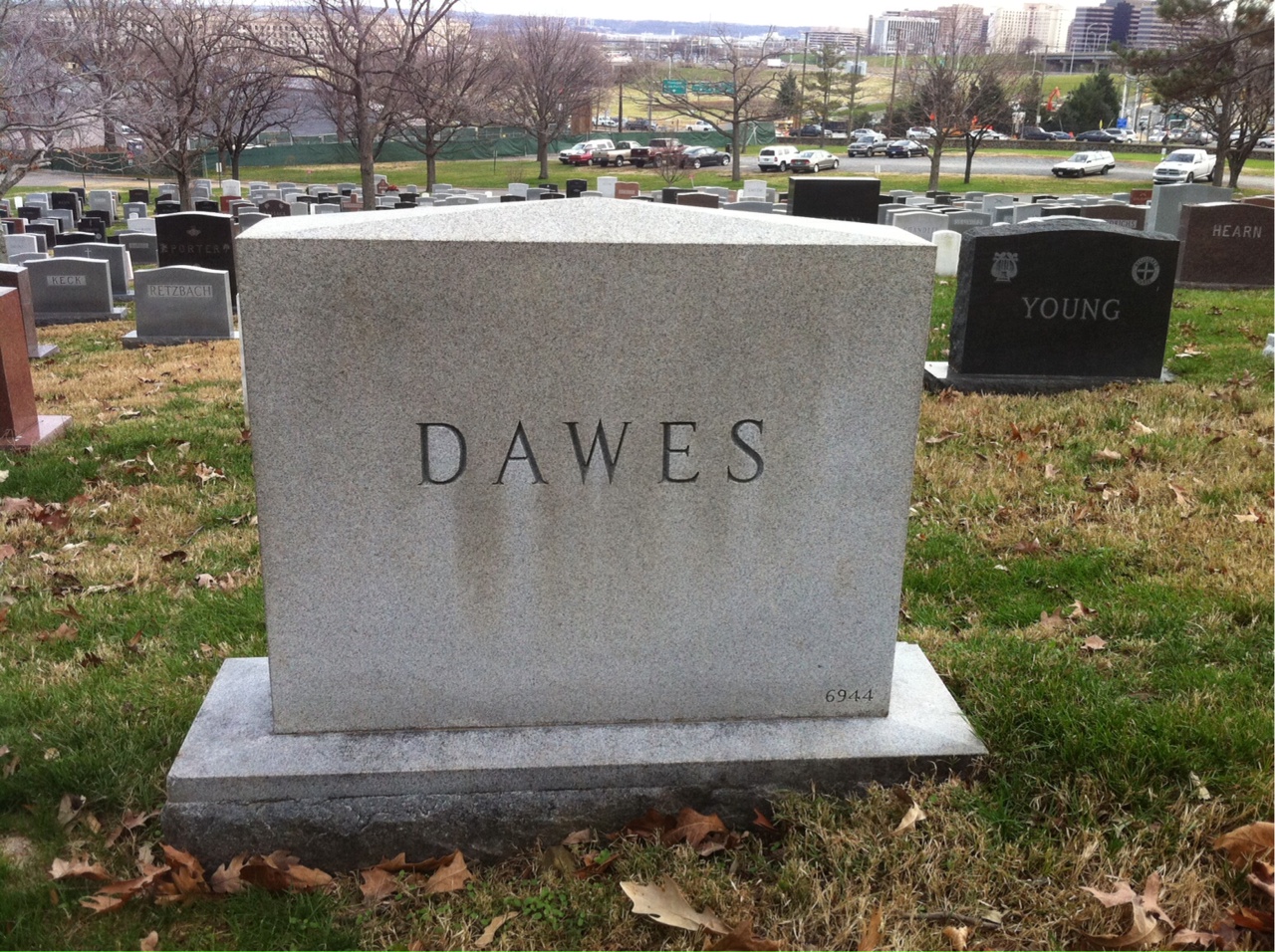 Back of headstone — Robert Alden Dawes