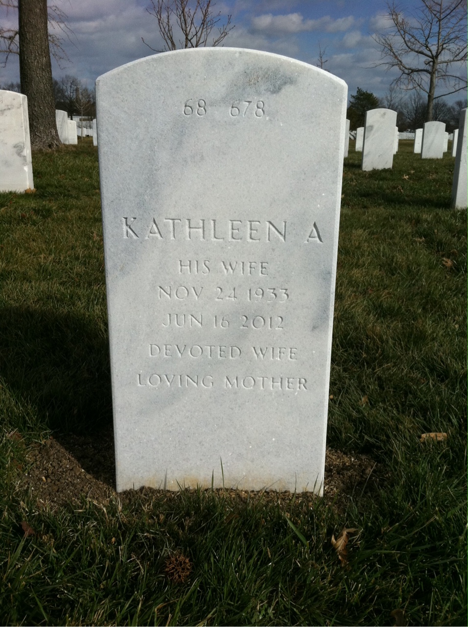 Back of headstone — Alfred Mock