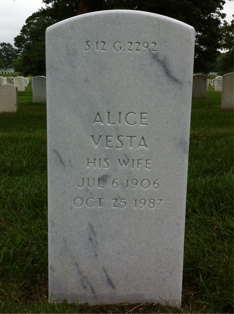 Back of headstone — Sydney Selesnick
