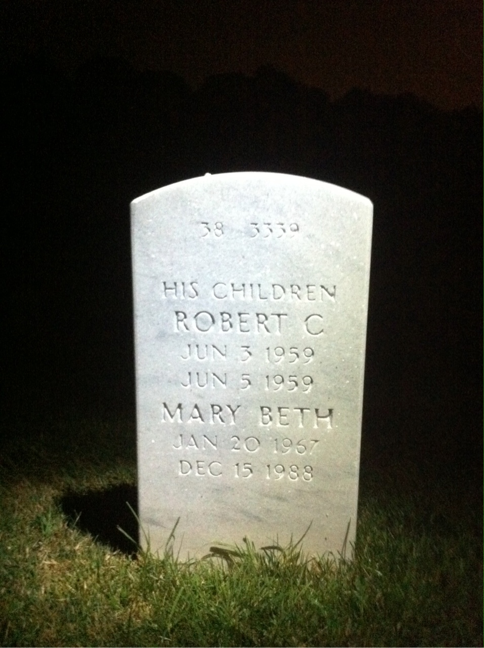 Back of headstone — Thomas Hitselberger