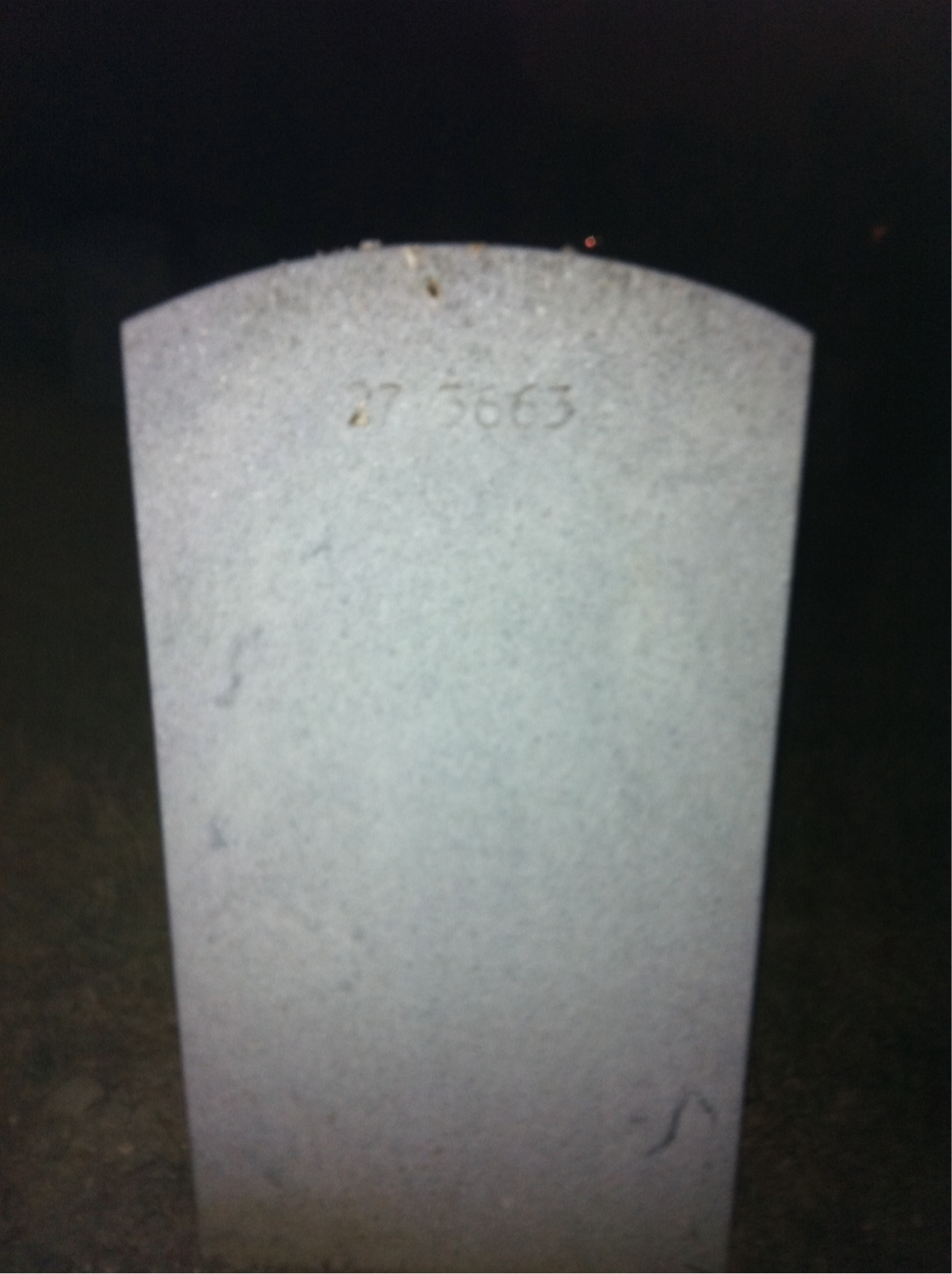Back of headstone — Joseph Anderson