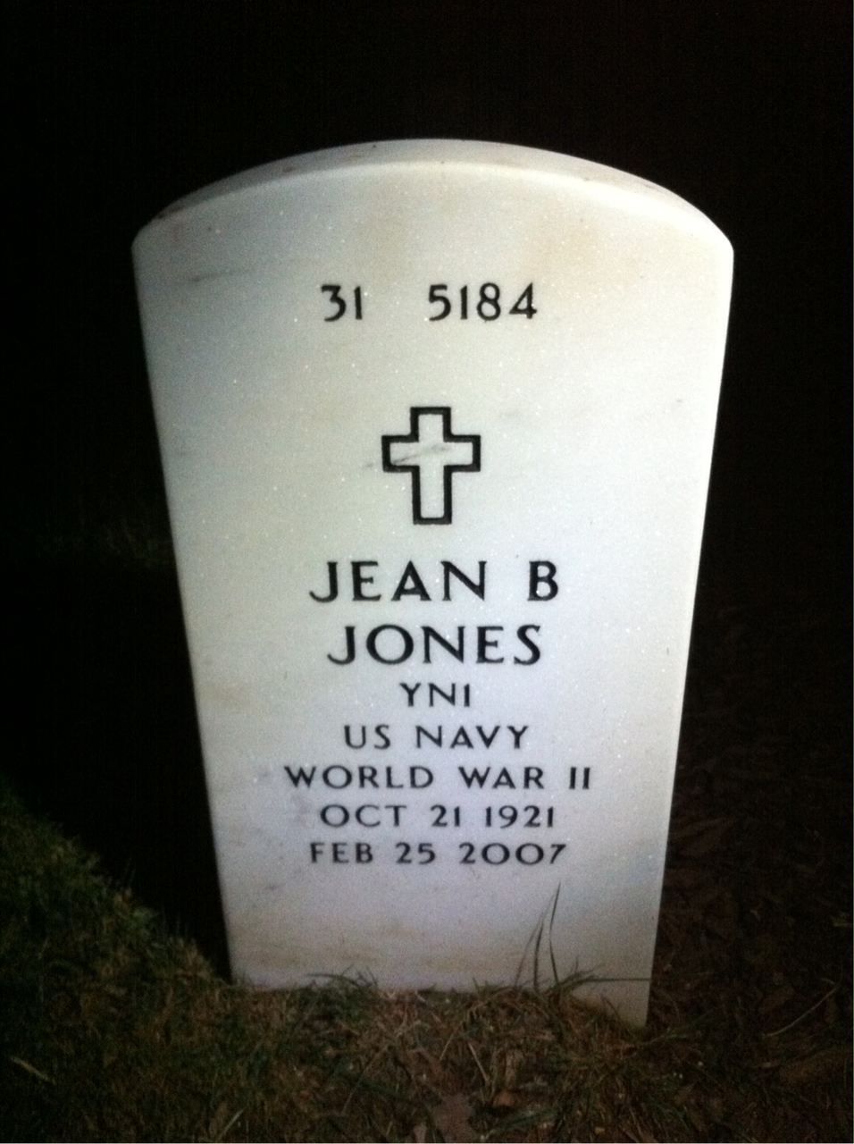Back of headstone — Paul Jones