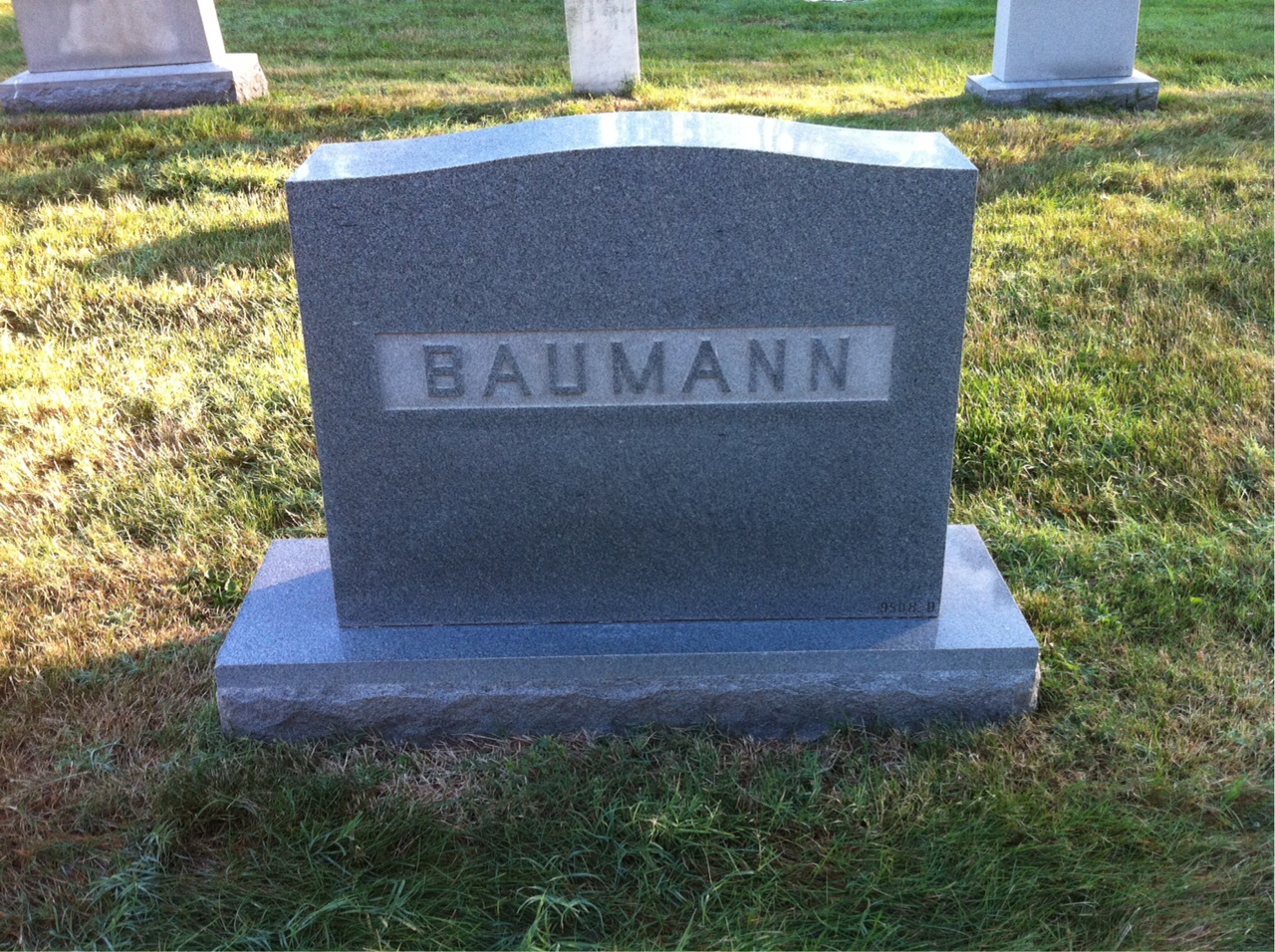 Back of headstone — Clifford Baumann