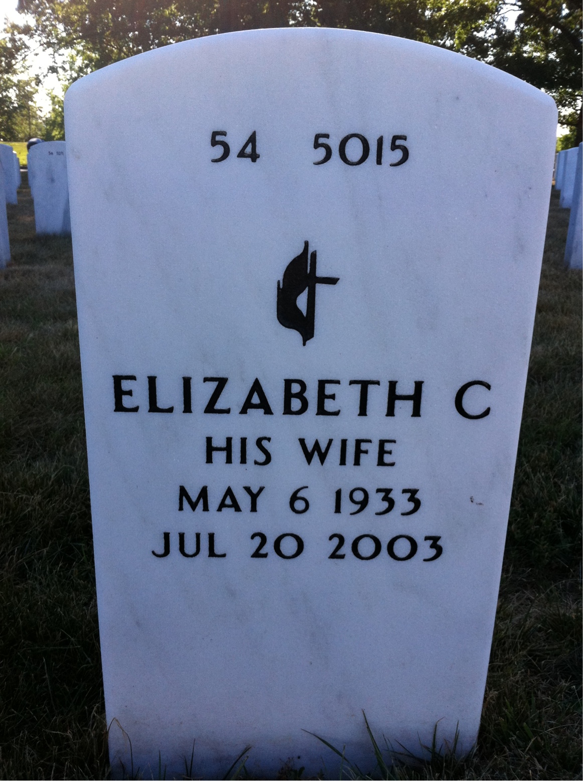 Back of headstone — Frank Camp