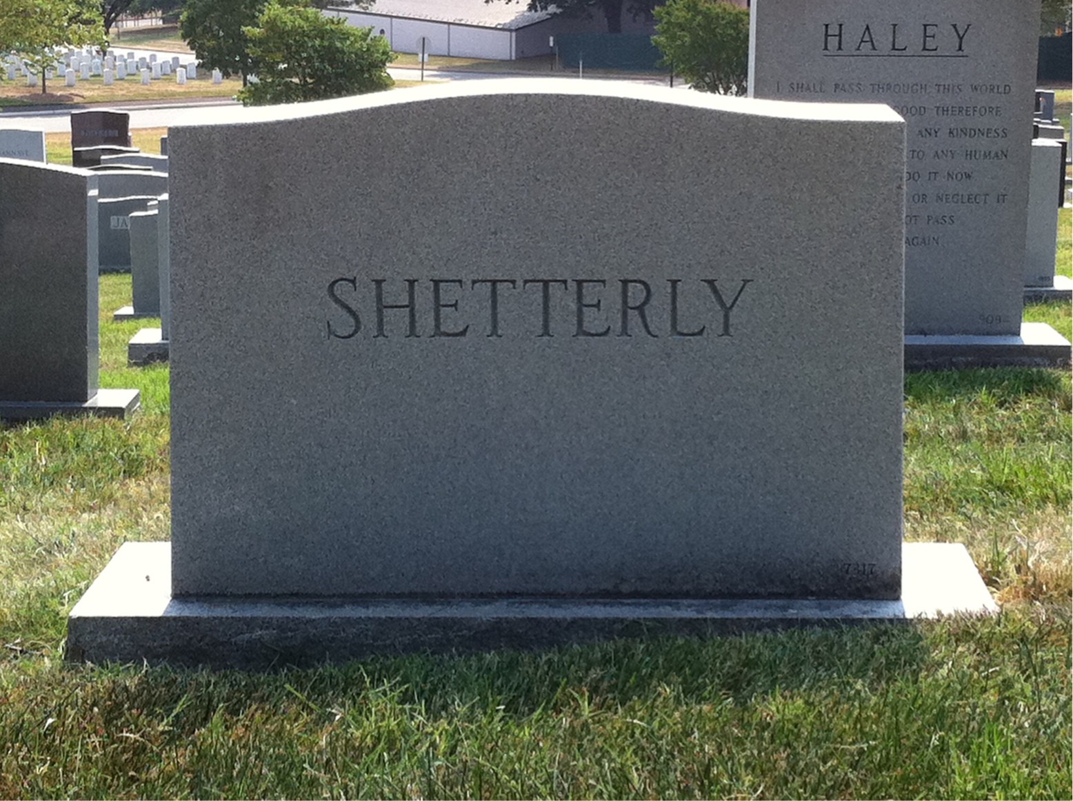 Back of headstone — Robert Shetterly