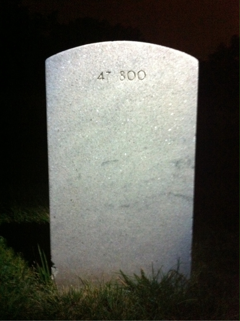 Back of headstone — Axelma Mitchell