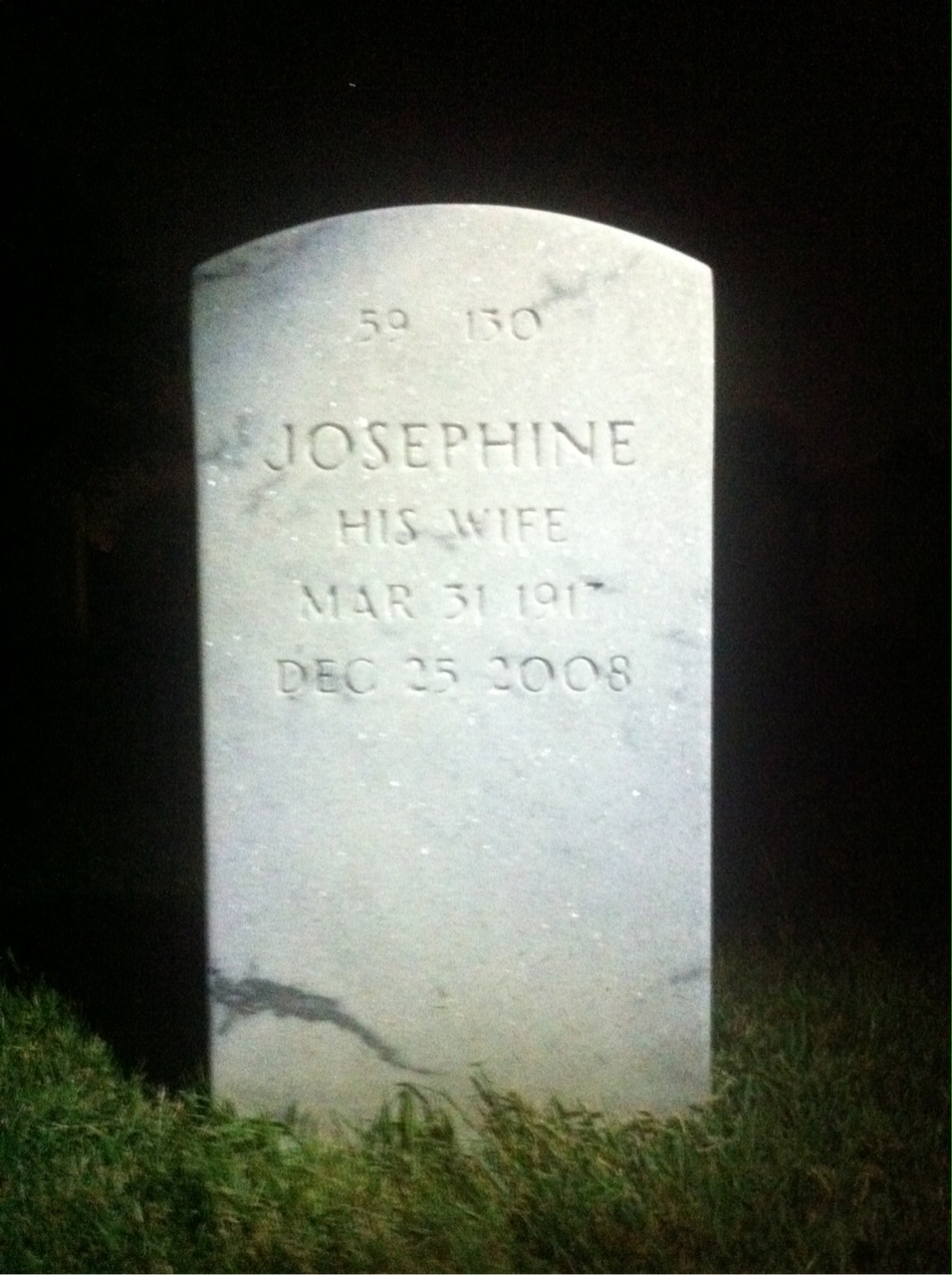Back of headstone — Walter Olszewski