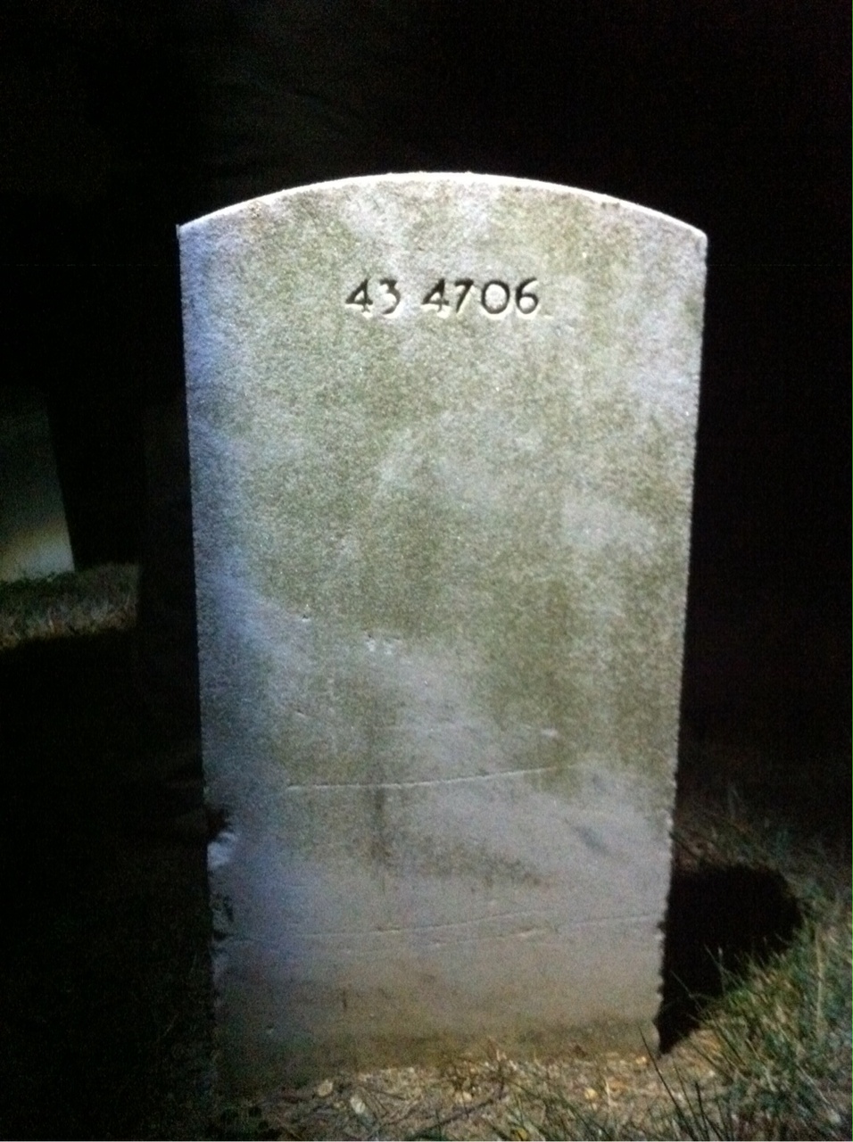 Back of headstone — Gary Armistead