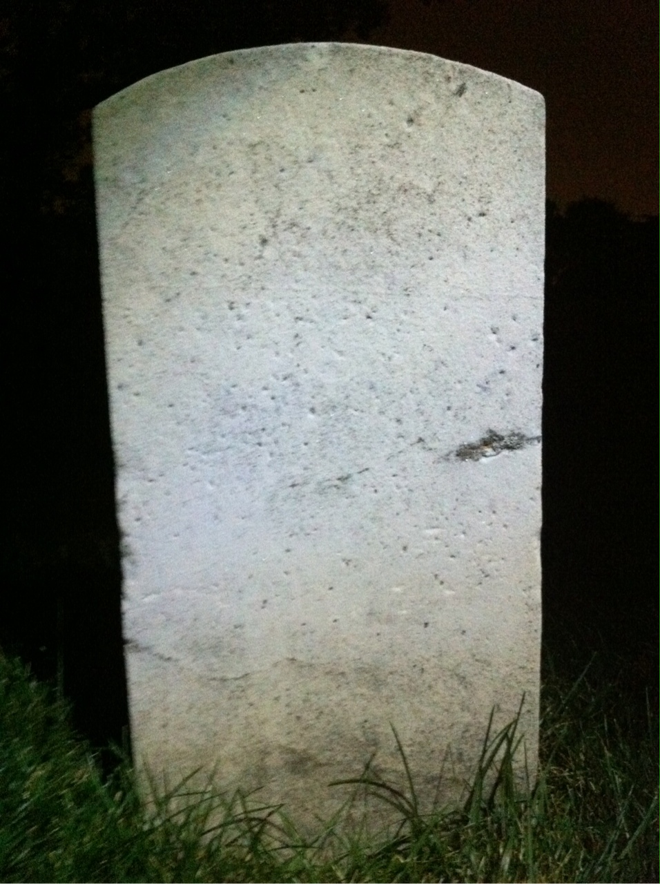 Back of headstone — John Bohrer