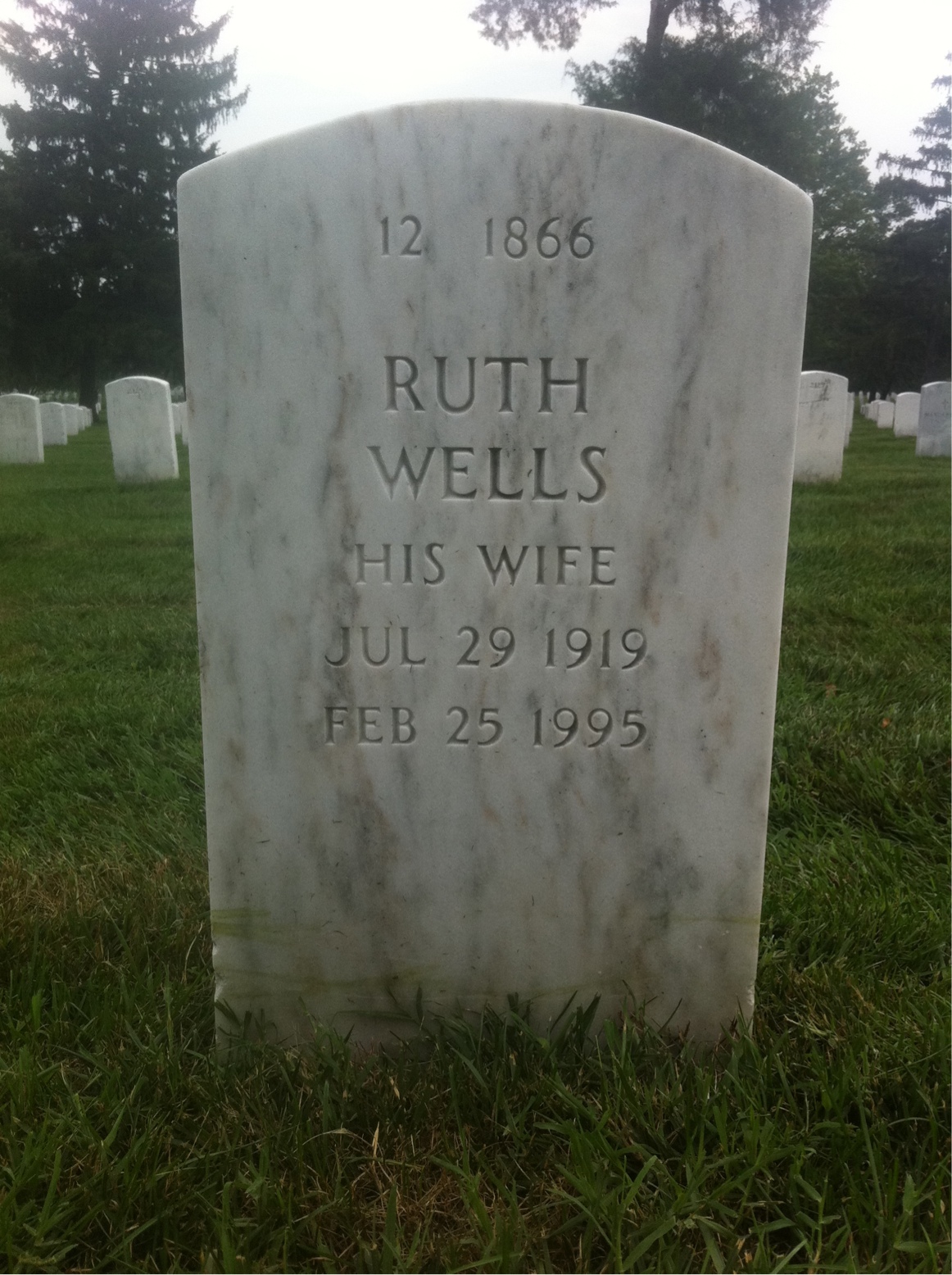 Back of headstone — William Wilbur Barker