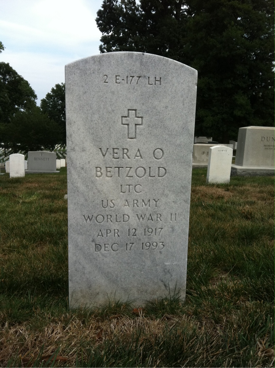 Back of headstone — John Betzold