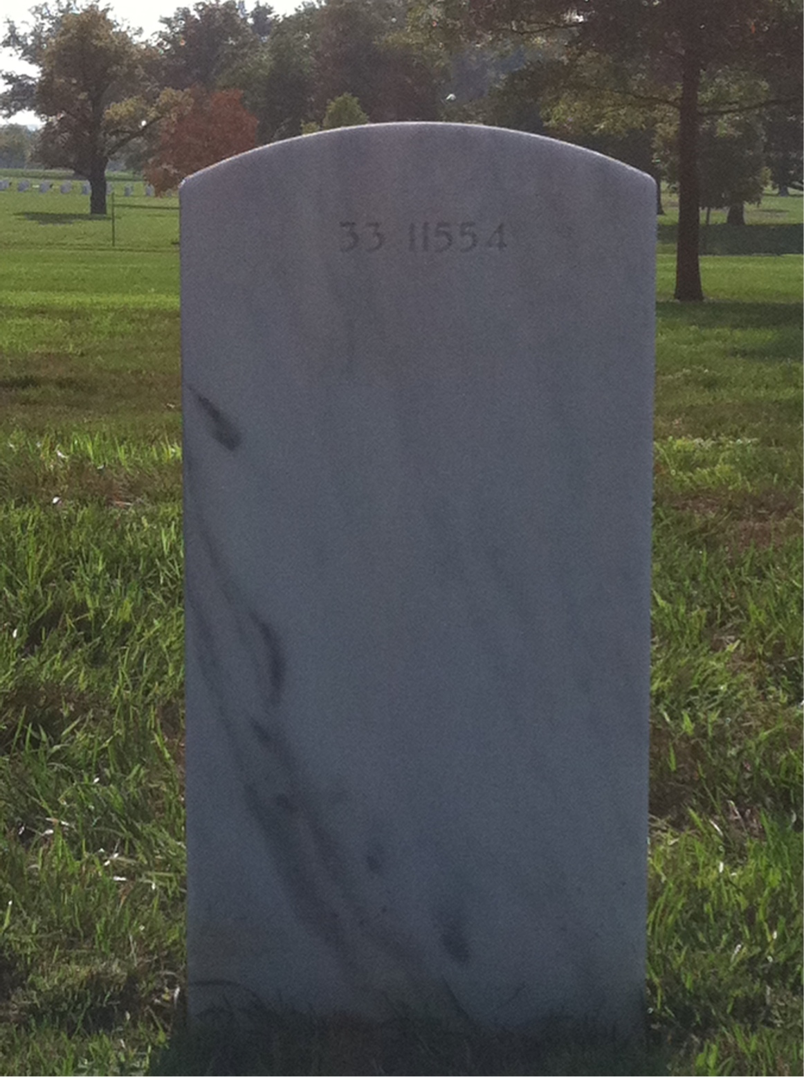 Back of headstone — Mary Breen