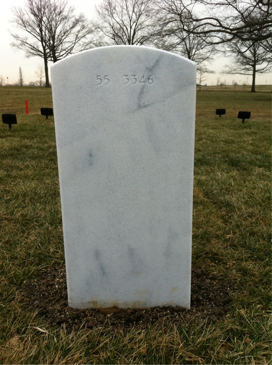 Back of headstone — Albert Alvarez