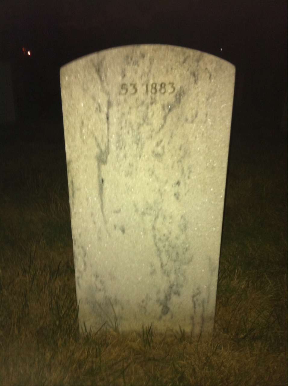Back of headstone — Patrick Collins