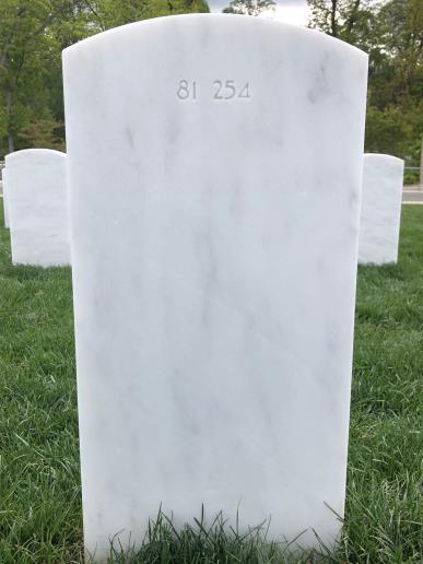 Back of headstone — William Raymond Yeskie