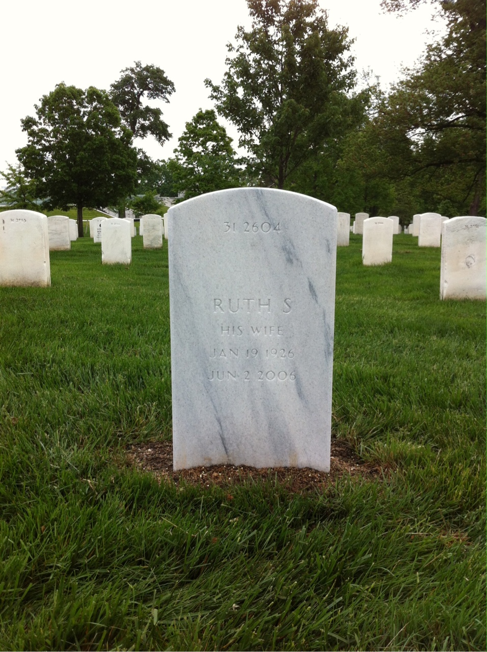 Back of headstone — Herbert Hanson