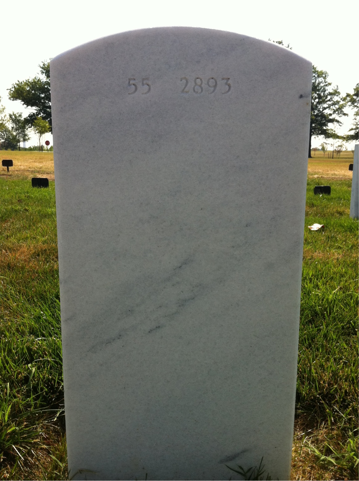 Back of headstone — John Grist