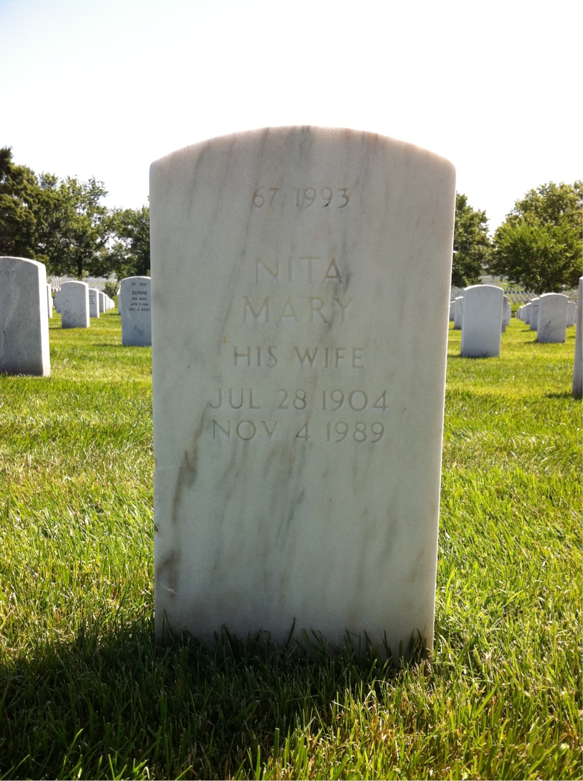 Back of headstone — Clifford Alvord