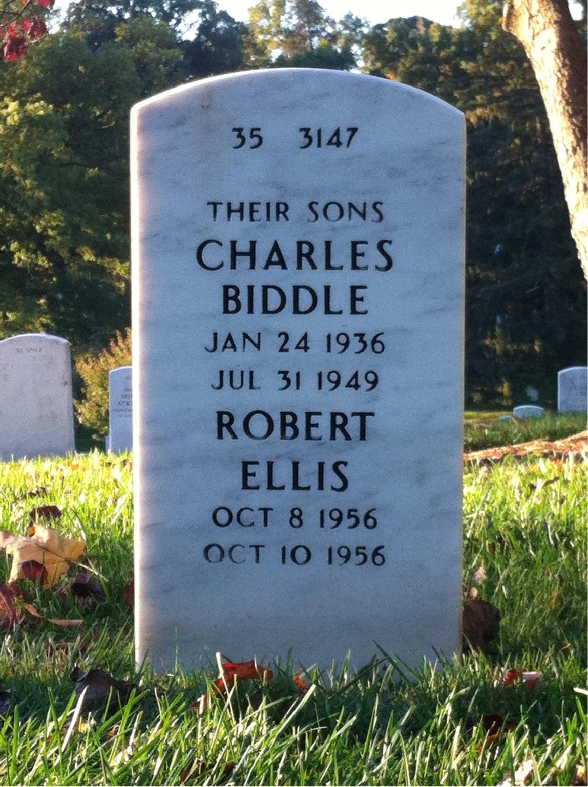 Back of headstone — John Bradman